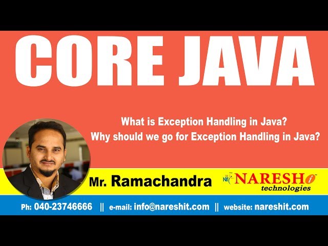What is Exception Handling in Java? Why should we go for  Exception Handling in Java? | Core Java