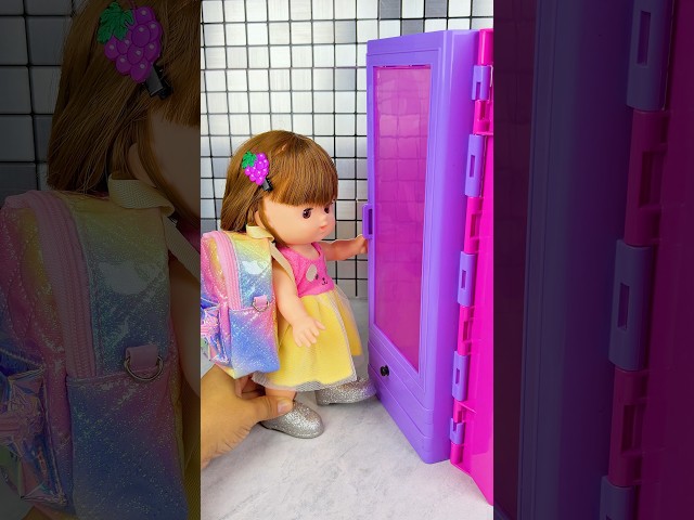 Satisfying With Unboxing Barbie Doll And Locker Bedroom Set Toys #shorts