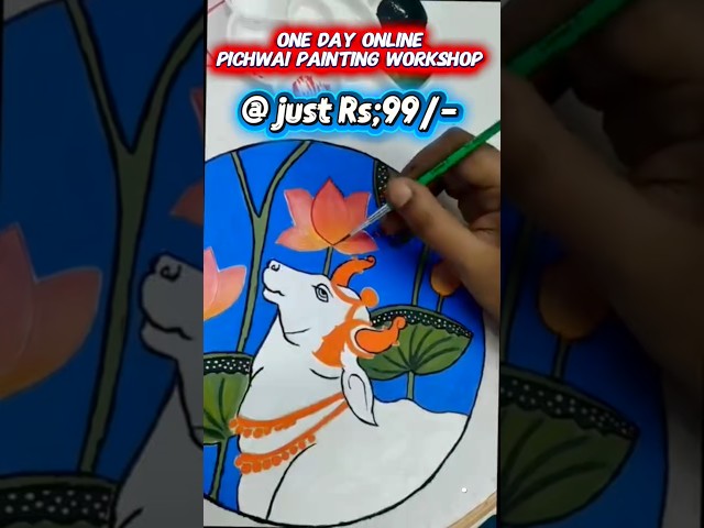 Pichwai painting workshop @ Rs.99/- ☎️ 9080987269 #fabricpainting #pichwaipainting #fabricpaint