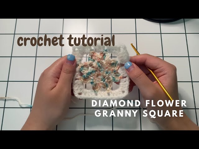 Diamond flower granny square [Tutorial] - shorter version