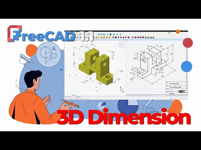 3 Ways to Add 3D Dimensions in FreeCAD 1.1 (TechDraw, Draft Workbench & Measurement Tool)