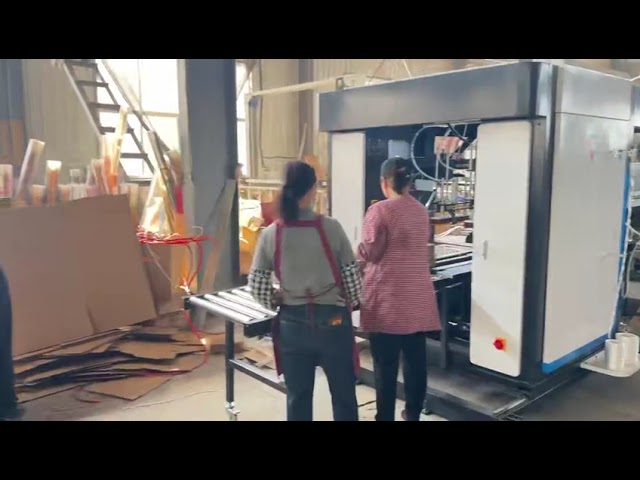 Automatic flexo printer slotter with inline folder gluer 