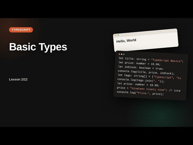 Basic Types | TypeScript Tutorial for Beginners