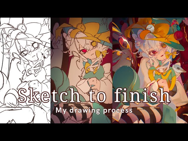 How to render ft.myself 🫖 || Sketch to finish drawing process [Procreate]