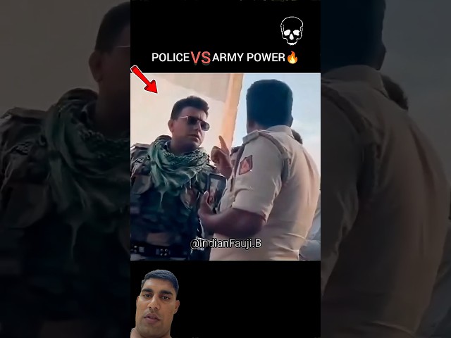 Army vs police😰😱army जवान ने निकाली police वाले की अकड़ end me dekho #army #police #military #foji