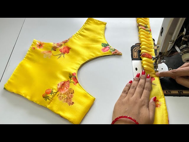 Boat Neck Blouse Design || Cutting And Stitching Back Neck Blouse Design || Frill Blouse Ki Design