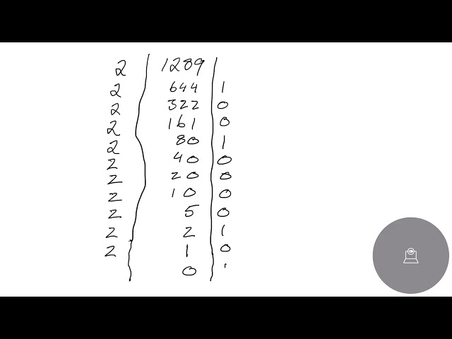 Converting Decimal number to Binary