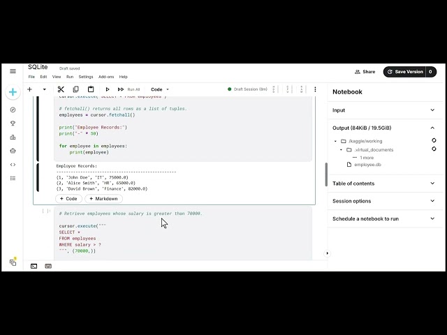Video Lecture Practical My sql lite using python