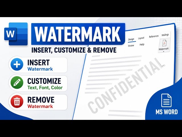How to Insert, Customize & Remove Watermark in Microsoft Word | Complete Beginner Guide