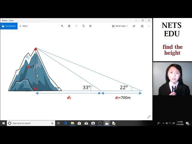 Math, Python Series 8 - How tall is the mountain? 三角知识 程序 计算 山的高度