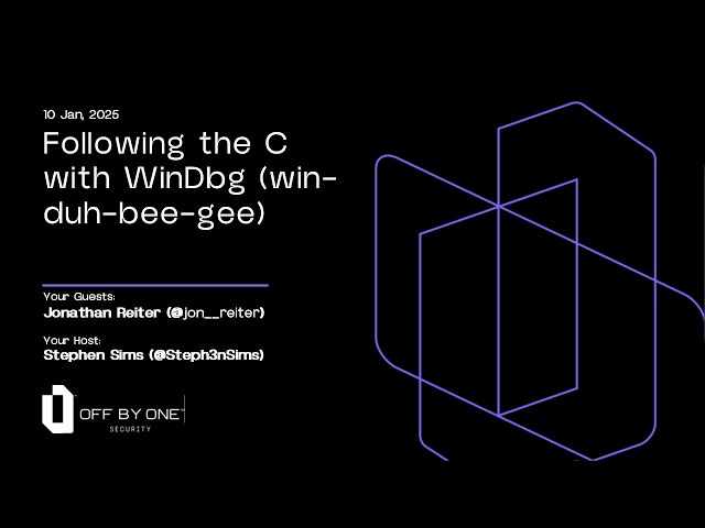 Following the C with WinDbg (win-duh-bee-gee)