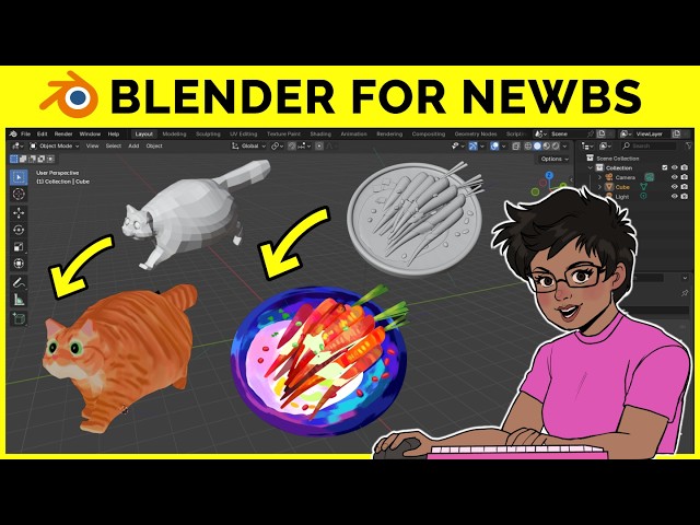 🔴 Learn Blender with Me! Intro to 3D Modeling for 2D Artists (Beginner friendly)