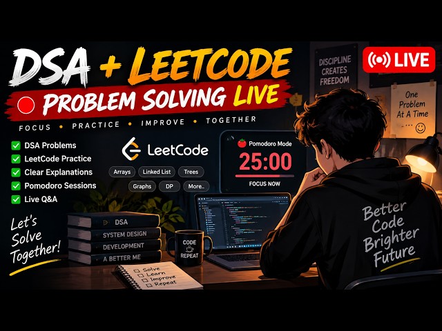 Live DSA Grind | Solving LeetCode Hard in Real-Time (No Cuts, No Editing) | Java | Placement Prep