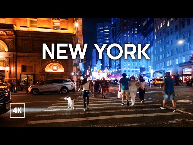 Walking in New York at Night / Explore Midtown Manhattan / NYC Walking Tour 4K
