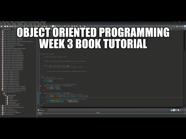 Object oriented programming week 3 Book tutorial