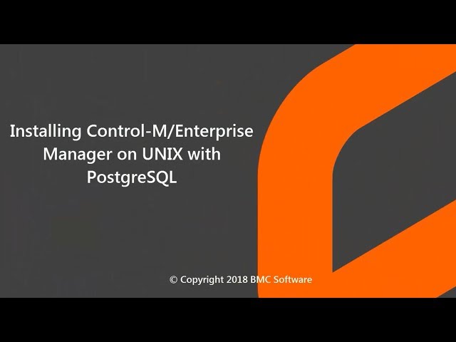 Installing Control-M/Enterprise Manager on UNIX with PostgreSQL