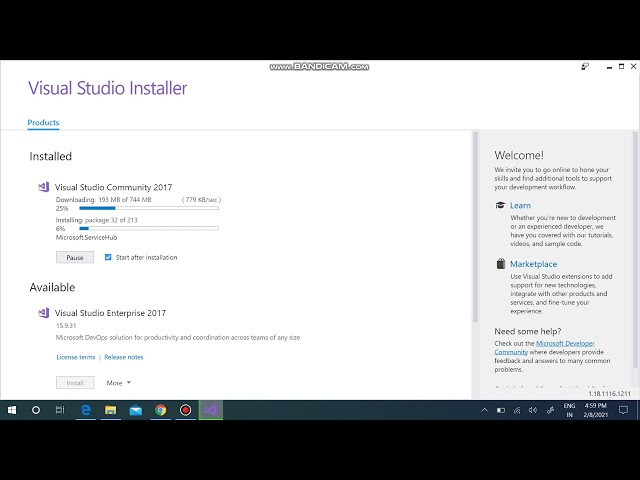 3  Visual Studio installation
