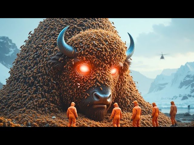 Pregnant Americon Bison Gives Birth to Calf While Infested With Millions Of Parasites.