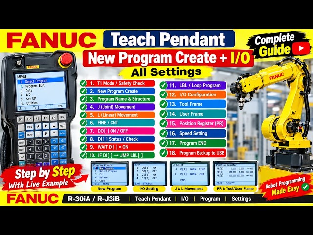 🤖 FANUC ROBOT TEACH PANDANT - COMPLETE PROGRAMMING GUIDE