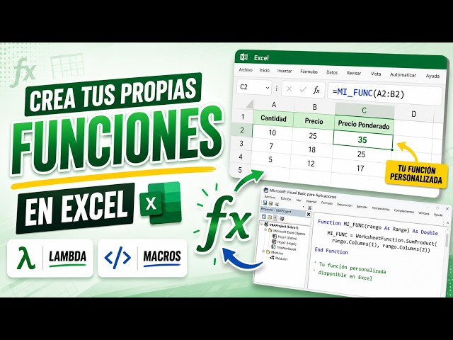 How to CREATE your OWN FUNCTIONS in Excel | LAMBDA and VBA