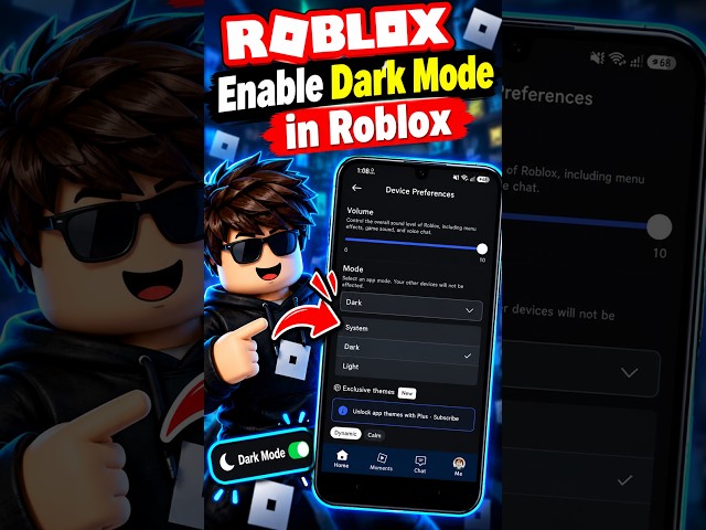 Enable Dark Mode in Roblox Mobile 📱🌙 #roblox #robloxDarkMode