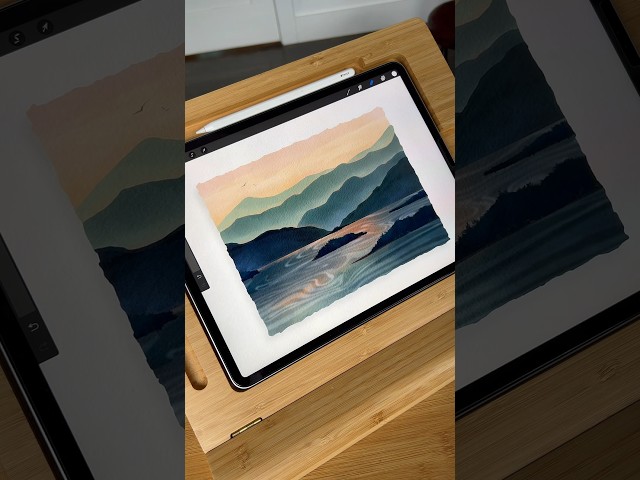 Procreate Watercolor Landscape Tutorial #procreatebrushes #procreatetutorial