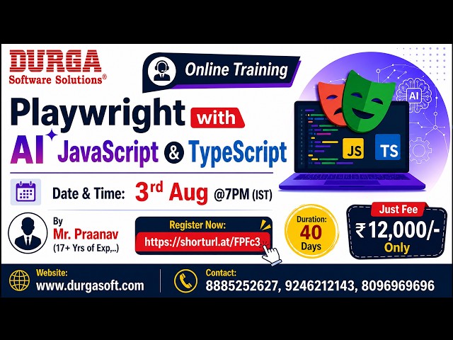 Playwright with AI JavaScript & TypeScript Online Training @ DURGASOFT
