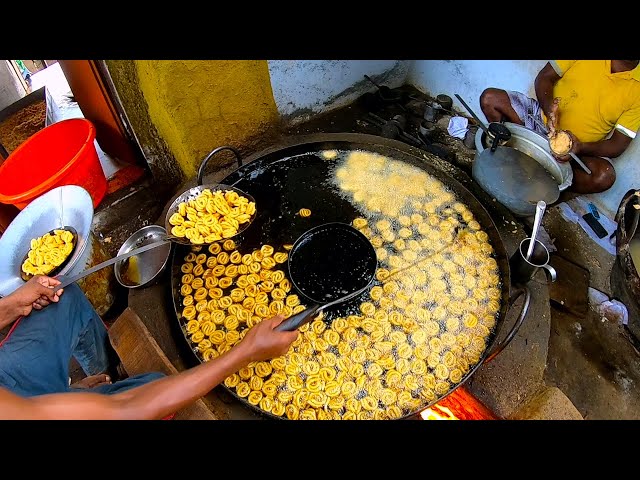 Spicy Garlic Muruku Large Quantity Making Video | FOOD WORKS
