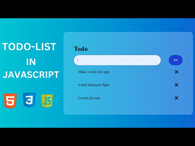 Build a To-Do List App Using HTML CSS And JavaScript | JavaScript Todo App Tutorial |@Anurag-013