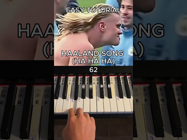 HAALAND SONG (HA HA HA) EASY TUTORIAL FOR BEGINNERS!  #piano #pianotutorial #haaland  #ouras300