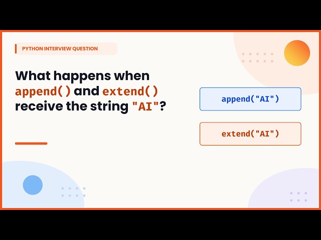append("AI") vs extend("AI") — Tricky Python Output | Python Interview Question (Hindi) #python