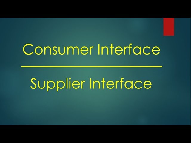 Introduction to Consumer Interface | Supplier Interface | LearnJava