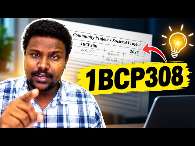 1BCP308 Societal Project 🔥 Don’t Know How to Start? Complete Step-by-Step Guide | VTU 2025