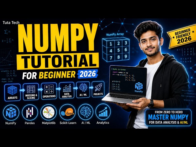 NumPy Tutorial for Data Analysis & AI/ML 2026 | Complete Beginner to Advanced Course