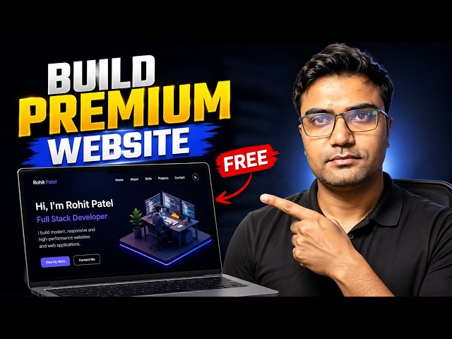 How to Create a Premium Portfolio Website Using AI for FREE 2026 | Animated Website Kaise Banaye