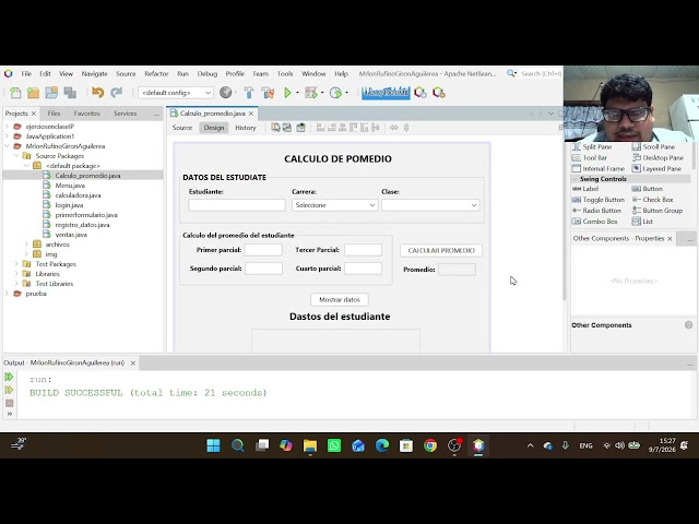 Formulario de calculo de promedio