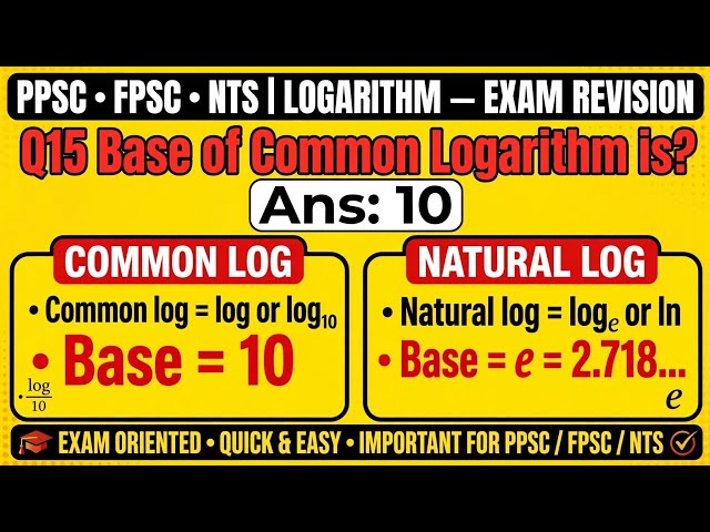 Teat #8 Logarithms formulas+Short tricks+solutions+PDF=pass test #ppsc #fpsc #nts #maths #formulas 