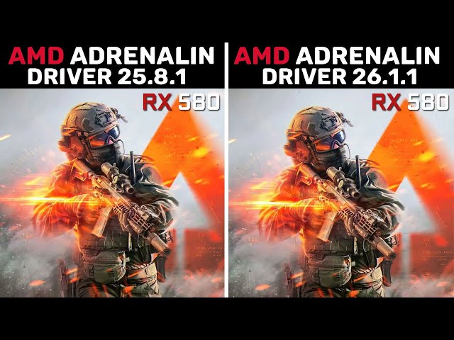 AMD Driver 25.8.1 vs AMD Driver 26.1.1 - Test in 8 Games (RX 580)