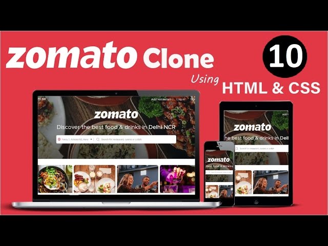 Zomato Clone using  HTML & CSS  || Part-10 Food Delivery Site || Developer Dude -- Web Development