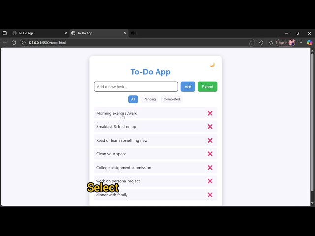 ✅ Build a Professional TODO App using HTML, CSS & JavaScript | Step by Step Tutorial
