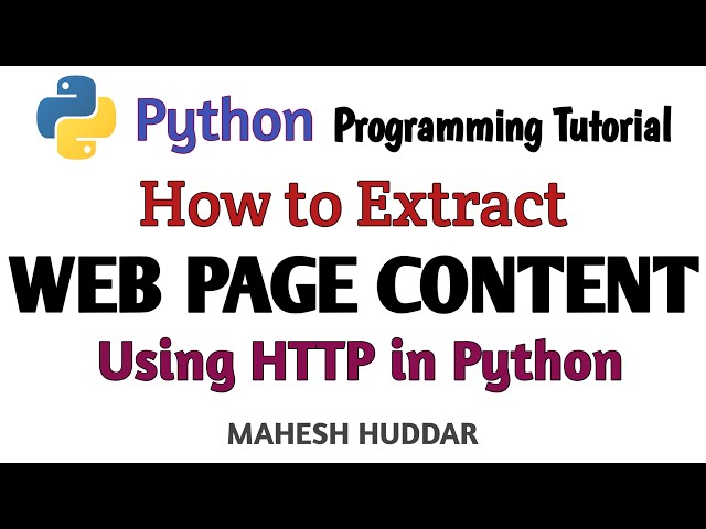 How to Extract Web Page Content using HyperText Transfer Protocol (HTTP) by Mahesh Huddar