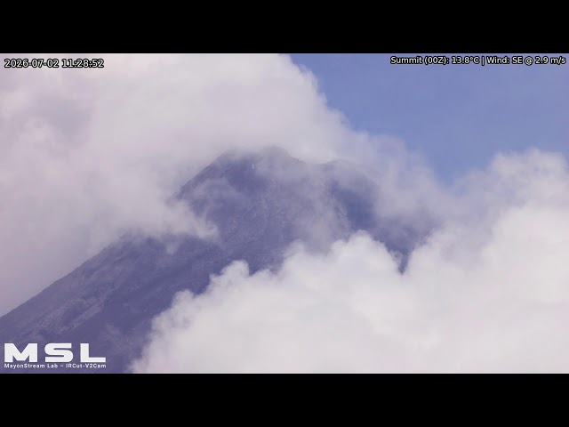 🔴 LIVE: Mayon Volcano Eruption, PH (SSW view) [RPi ircut-v2cam] 23:30 Jul-01-2026 (PST)