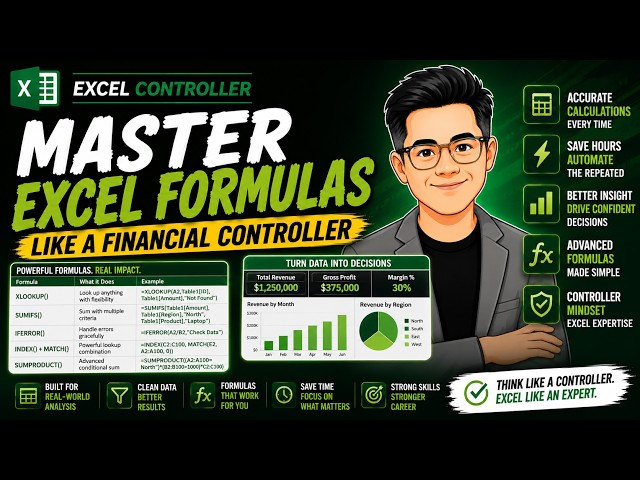 Master Excel Formulas Like a Financial Controller #Excel#ExcelTutorial#MicrosoftExcel#ExcelTips