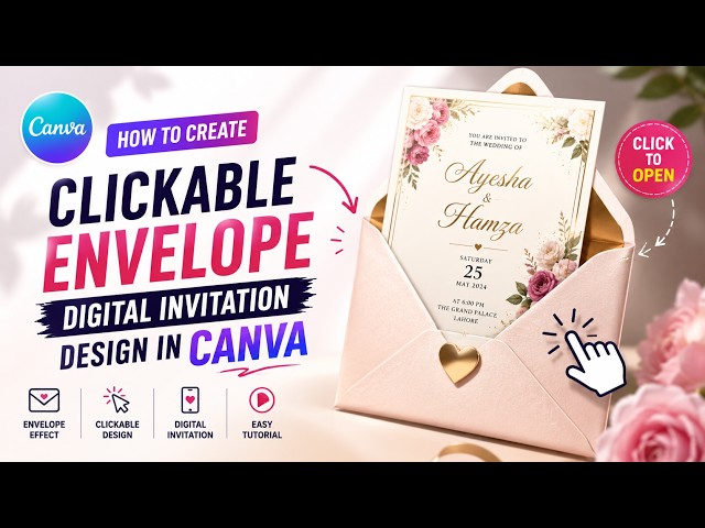 How to Create a Clickable Envelope Digital Invitation in Canva (Easy Way)