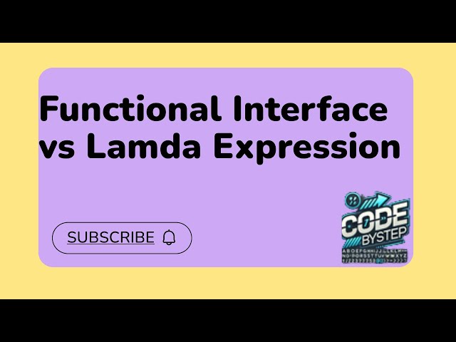 Functional Interface vs Lamda Expression || Java Online class