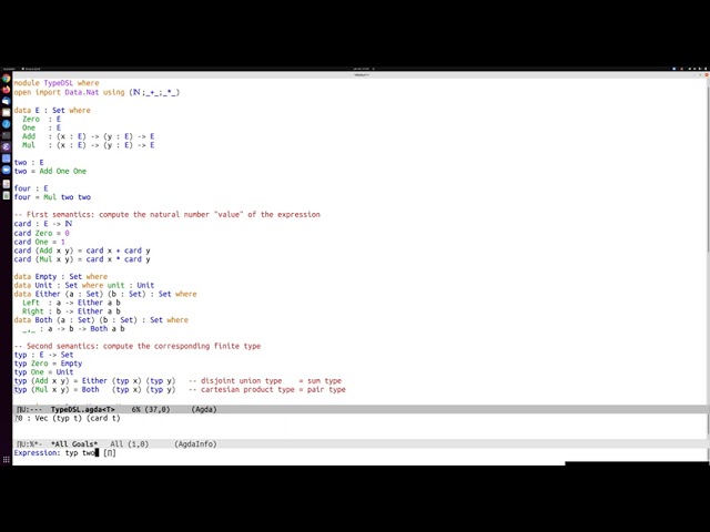 A DSL for finite types and enumeration (live coding in Agda)