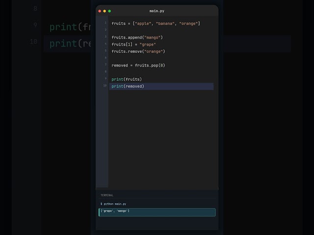 Python List Methods Explained | append(), insert(), remove() & pop()