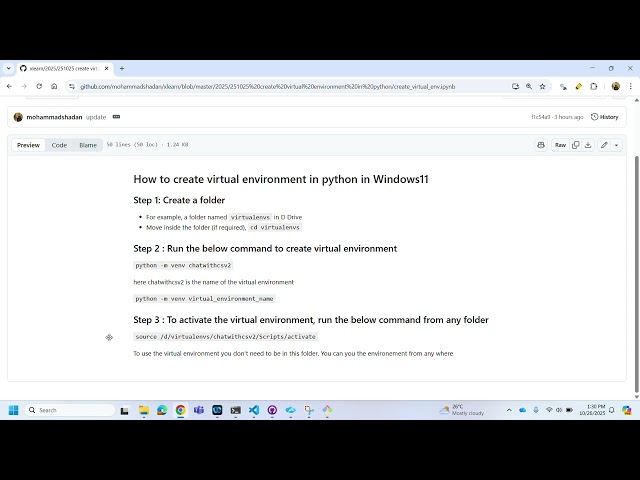 How to create virtual environment in Python in Windows 11