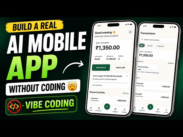 🚀 Build an AI Expense Tracker App Without Coding 🤯 | Vibe Coding with React Native & AI