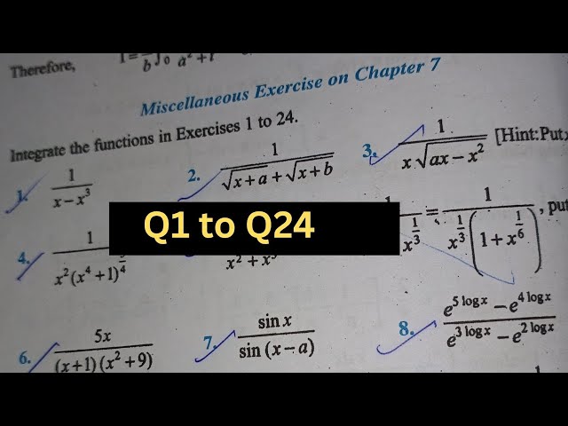 miscellaneous Ex 7 Q1 TO Q24 SOLUTIONS OF INTEGRALS NCERT CHAPTER 7 CLASS 12th | By Viddyakul